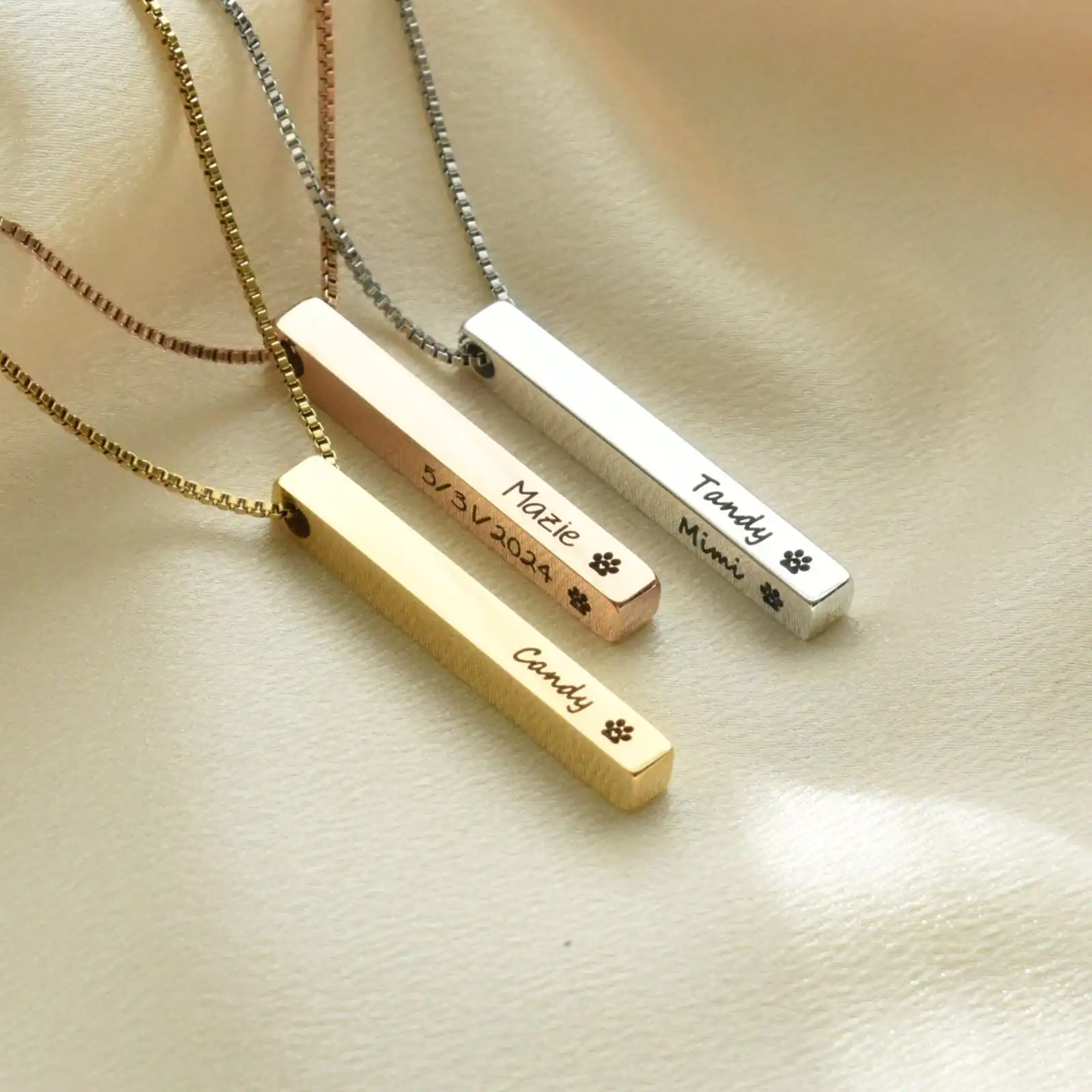 Personalized Vertical Bar Necklace