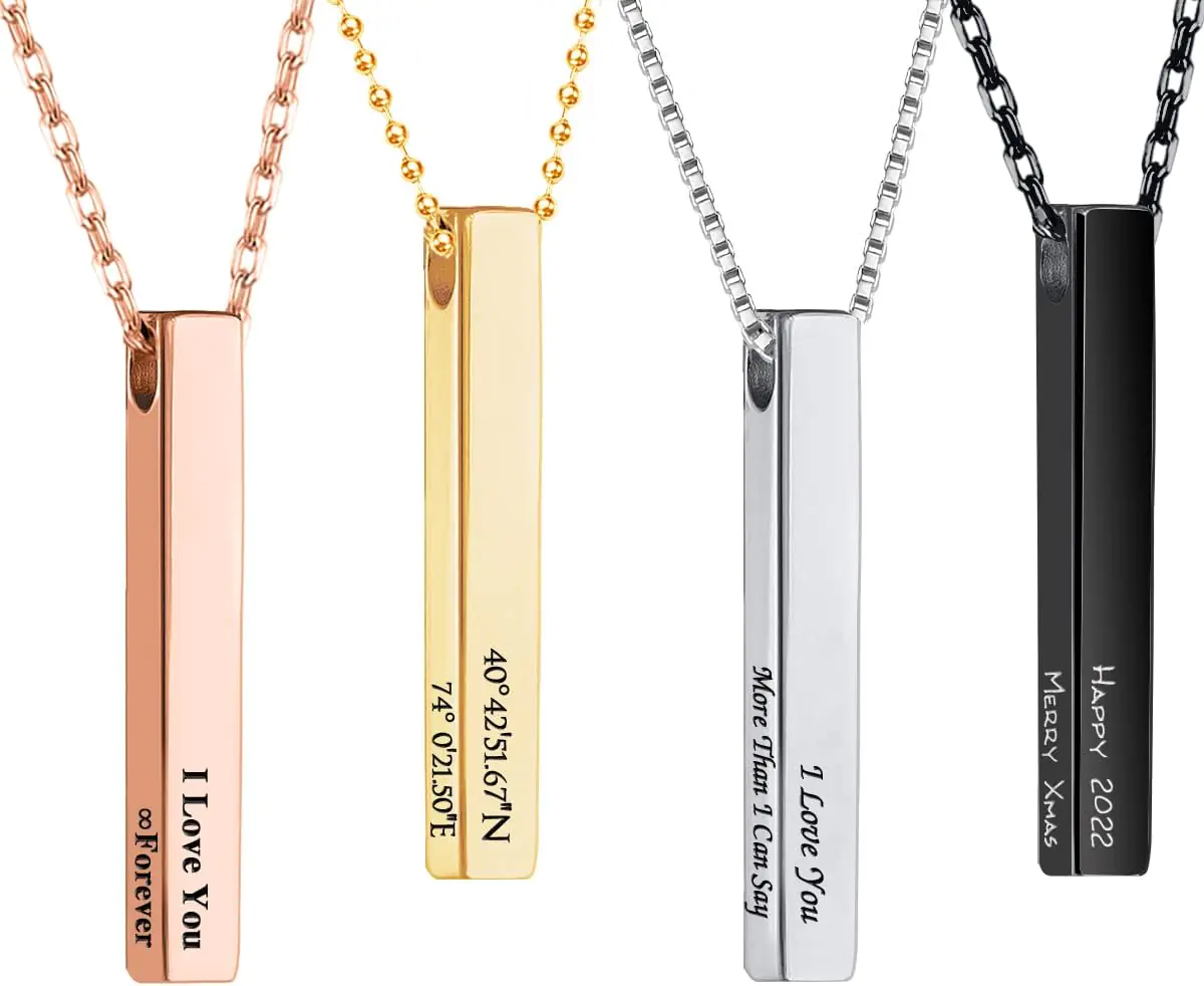 Personalized Vertical Bar Necklace - Image 3