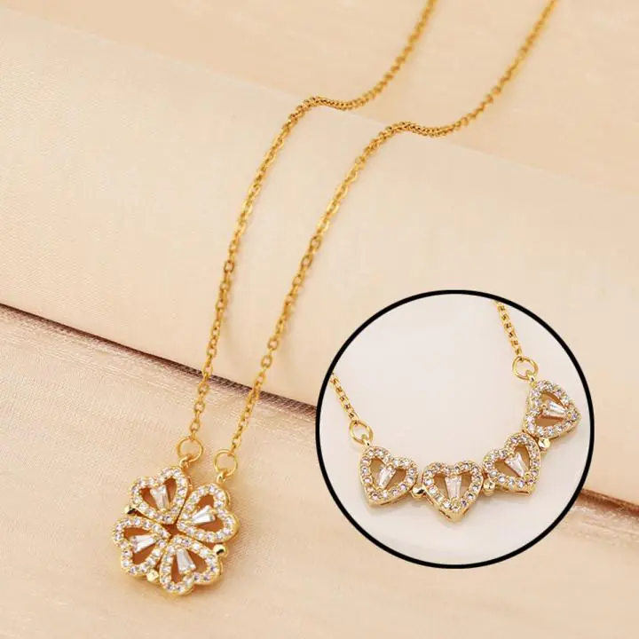 WhatsApp Image 2025-12-08 at 18.30.35_bd834af1 Magnetic Four-Leaf Clover Heart Necklace - Image 3