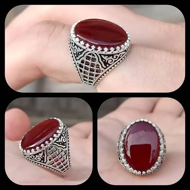 red aqeeq irani design ring red aqeeq irani design ring