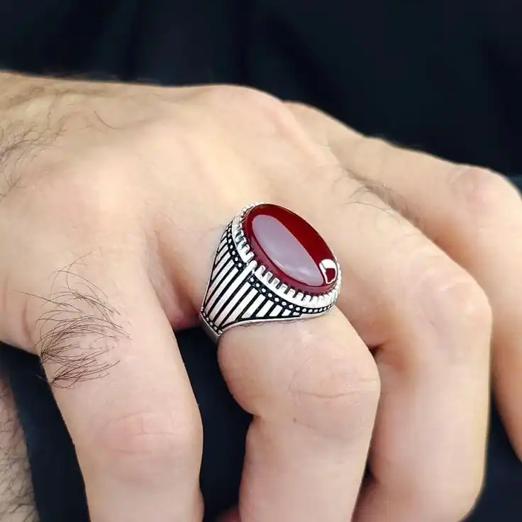 red aqeeq irani design ring red aqeeq irani design ring