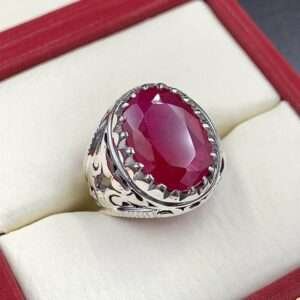 red aqeeq irani design ring
