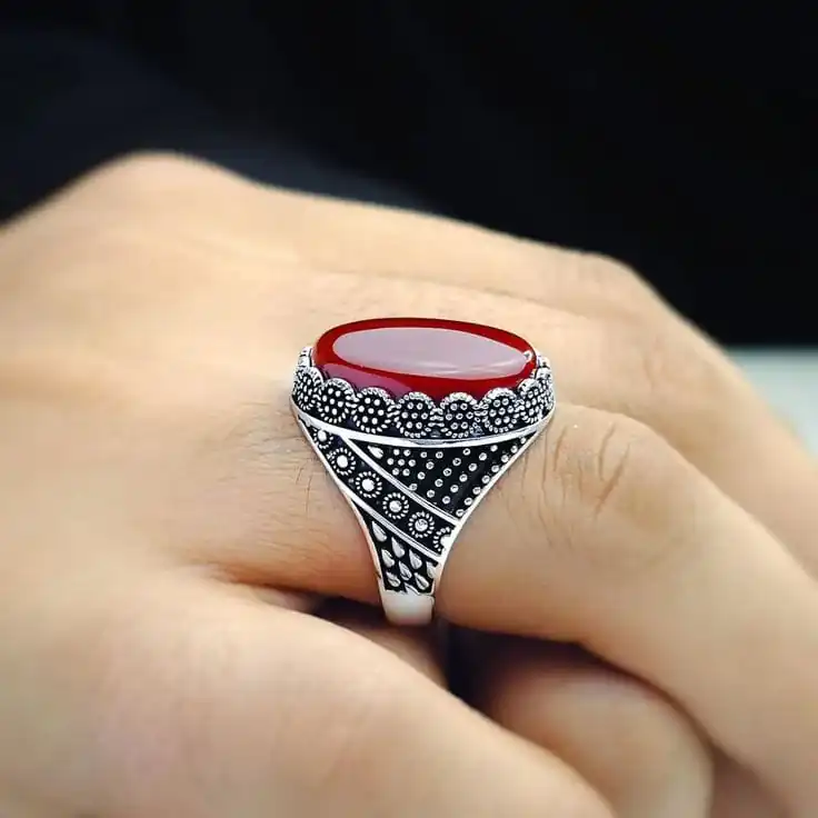 red aqeeq irani design ring red aqeeq irani design ring